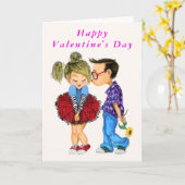 Happy Valentine's Day Card Romantische Couple Lieb Karte (Gelbe Blume)