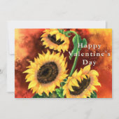 Happy Valentine's Day Card - Three Sunflowers (Vorderseite)