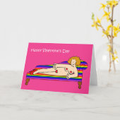 Happy Valentine's Day Cartoon Lesbian Lady Karte (Gelbe Blume)