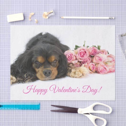 Happy Valentine's Day Cavalier King Charles Seidenpapier (Handwerk)