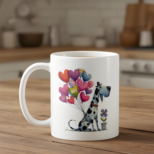 Happy Valentine's Day Charming Great Dane Kaffeetasse