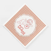 Happy Valentine's Day Cherub Cupid Serviette (Ecke)