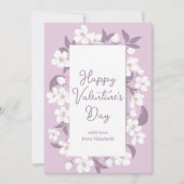 Happy Valentine's Day Chic Custom Pink Floral Karte (Vorderseite)