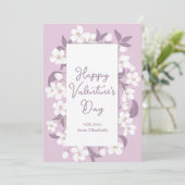 Happy Valentine's Day Chic Custom Pink Floral Karte (Stehend Vorderseite)