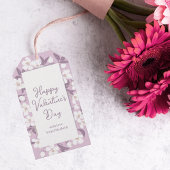 Happy Valentine's Day Chic Light Pink Floral Party Geschenkanhänger