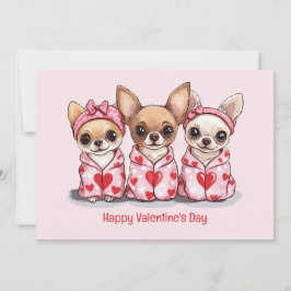 Happy Valentines Day Chihuahua Hunde Feiertagskarte