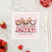 Happy Valentines Day Chihuahua Hunde Serviette (Beispiel)