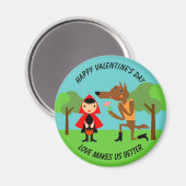Happy Valentine's Day Children Magnet (Vorderseite/Rückseite)