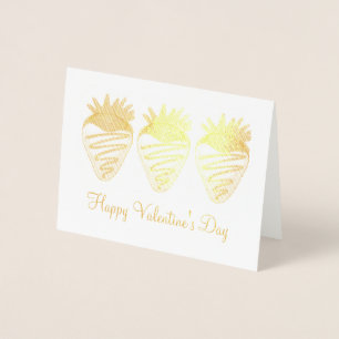 Happy Valentine's Day Chocolate Dipped Strawberry Folienkarte