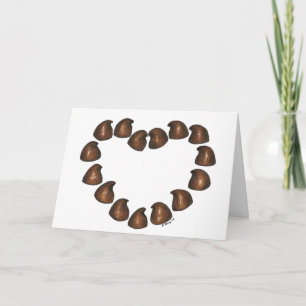 Happy Valentine's Day Chocolate Drops Heart Card Feiertagskarte