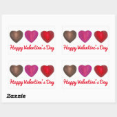 Happy Valentine's Day Chocolate Hearts Sticker (Blatt)