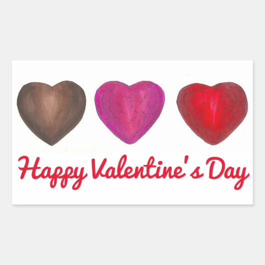 Happy Valentine's Day Chocolate Hearts Sticker (Vorderseite)