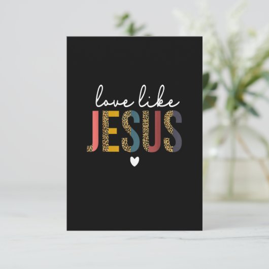 Happy Valentine's Day Christlich Leopard Liebe wie Einladung (Stehend Vorderseite)