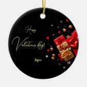 Happy Valentine's Day Circle Keramik Ornament (Vorne)