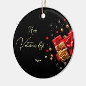 Happy Valentine's Day Circle Keramik Ornament (Links)