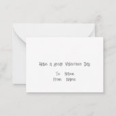 Happy Valentines Day Classmate Cool Niedlich Schwa Mitteilungskarte (Rückseite)