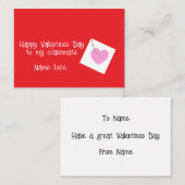 Happy Valentines Day Classmate Niedlich Whimsical  Mitteilungskarte (Vorne/Hinten)