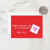 Happy Valentines Day Classmate Niedlich Whimsical  Mitteilungskarte (Vorderseite/Rückseite Beispiel)