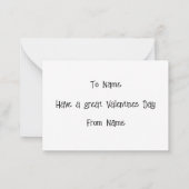 Happy Valentines Day Classmate Niedlich Whimsical  Mitteilungskarte (Rückseite)