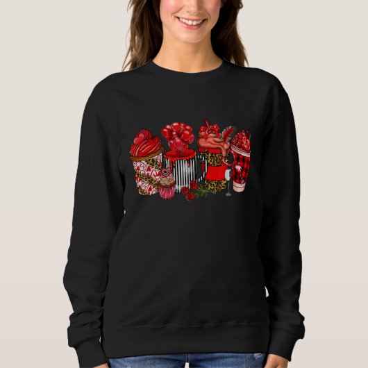 Happy Valentine's Day Coffee Drink Matching Couple Sweatshirt (Vorderseite)