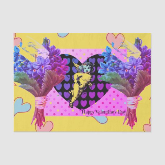 HAPPY Valentine's Day COLLAGE Tissue Paper Seidenpapier (Vorderseite)