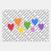 Happy Valentines Day Colorful Hearful Kids Liebe Geschenkpapier Set (Vorderseite 3)