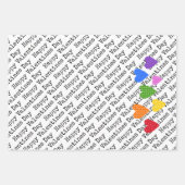 Happy Valentines Day Colorful Hearful Kids Liebe Geschenkpapier Set (Vorderseite)
