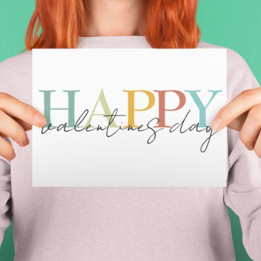 Happy Valentine's Day Colorful Simple Karte