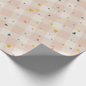 Happy Valentines Day Confetti Herz Kariert Geschenkpapier (Ecke)