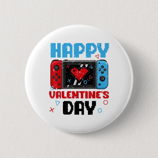 Happy Valentines Day Controller Video Game Heart B Button (Vorderseite)