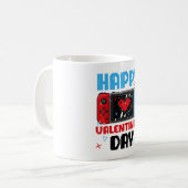 Happy Valentines Day Controller Video Game Heart B Kaffeetasse (Vorderseite Links)
