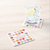 Happy Valentine's Day Conversation Hearts Rechteckiger Pappuntersetzer (Vor Ort)