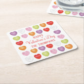 Happy Valentine's Day Conversation Hearts Rechteckiger Pappuntersetzer (angewinkelt)