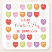 Happy Valentine's Day Conversation Hearts Rechteckiger Pappuntersetzer (Vorderseite)