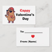 Happy Valentine's Day Cool Capybara Classroom Card Begleitkarte (Vorne/Hinten)