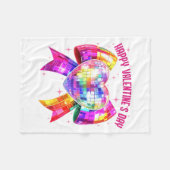 Happy Valentine's Day Coquette Disco Ball Heart Gi Fleecedecke (Vorderseite (Horizontal))
