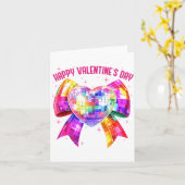 Happy Valentine's Day Coquette Disco Ball Heart Gi Karte (Gelbe Blume)