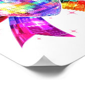 Happy Valentine's Day Coquette Disco Ball Heart Gi Poster (Ecke)