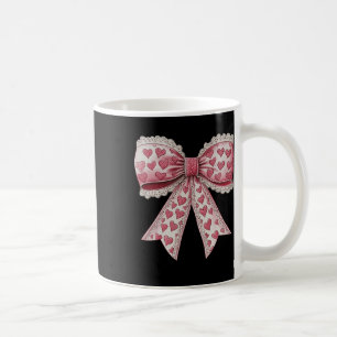 Happy Valentines Day Coquette Lace Bow Heart Girl Kaffeetasse