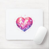 Happy Valentine's Day Coquette Nk Disco Ball Heart Mousepad (Mit Mouse)