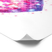 Happy Valentine's Day Coquette Nk Disco Ball Heart Poster (Ecke)