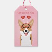 Happy Valentines Day Corgi Dog Geschenkanhänger (Vorderseite)