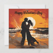 Happy Valentine's Day Couple Feiertagskarte (Vorderseite)