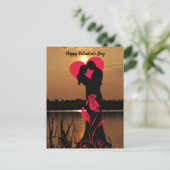 Happy Valentine's Day Couple Feiertagspostkarte (Stehend Vorderseite)