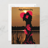 Happy Valentine's Day Couple Feiertagspostkarte (Vorne/Hinten)