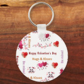 Happy Valentine's Day Couple HeartsCute Key Chain Schlüsselanhänger (Vorderseite)