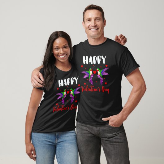 Happy Valentine's Day Couple Hummingbirds Birds T-Shirt (Unisex)