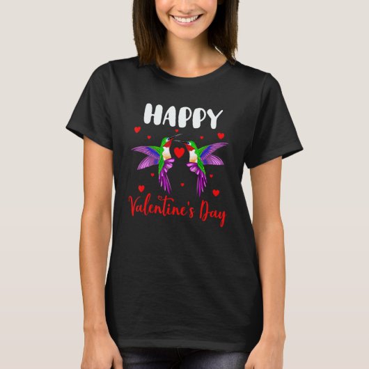 Happy Valentine's Day Couple Hummingbirds Birds T-Shirt (Vorderseite)