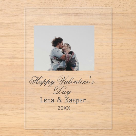 Happy Valentine's day couple photo modern simple t Acryleinladungen (Vorderseite)