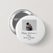 Happy Valentine's day couple photo modern simple t Button (Vorne & Hinten)